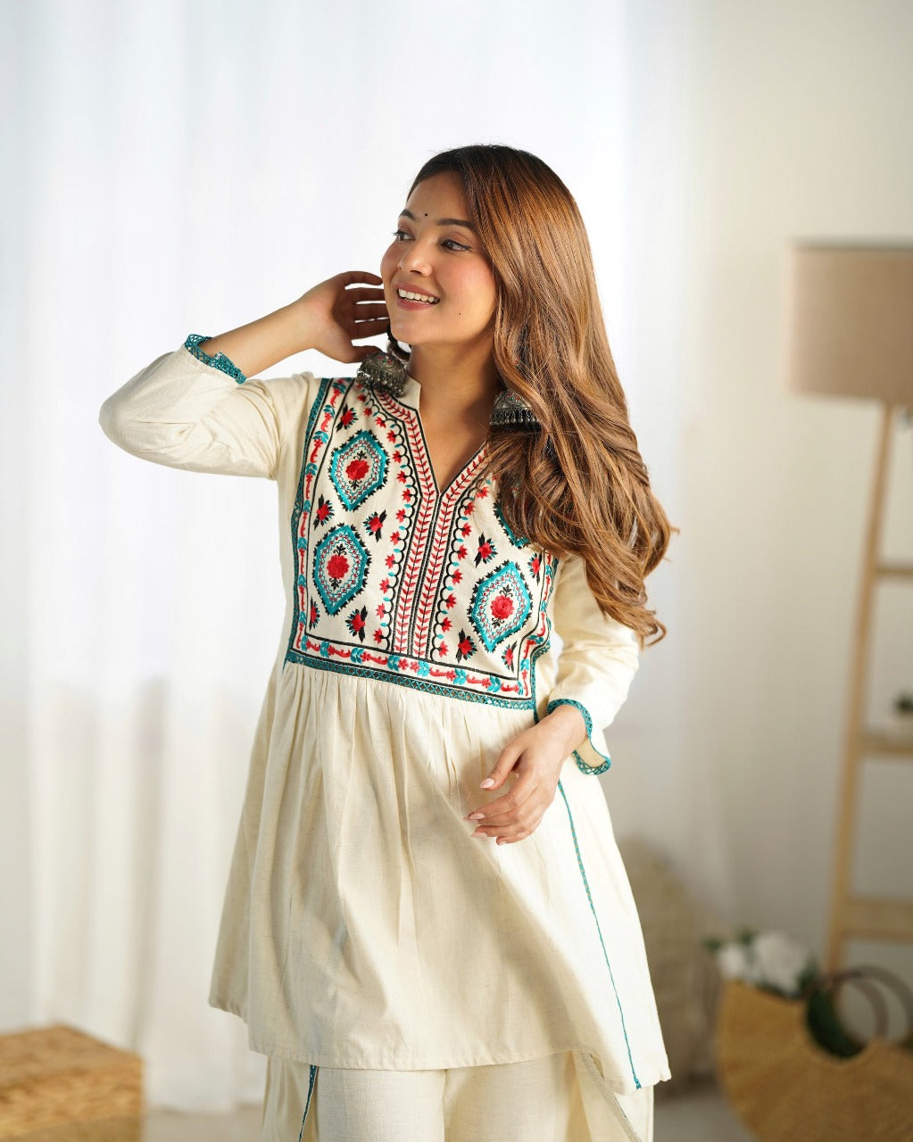 Designer Embroidered Freestyle Pants Coord Set