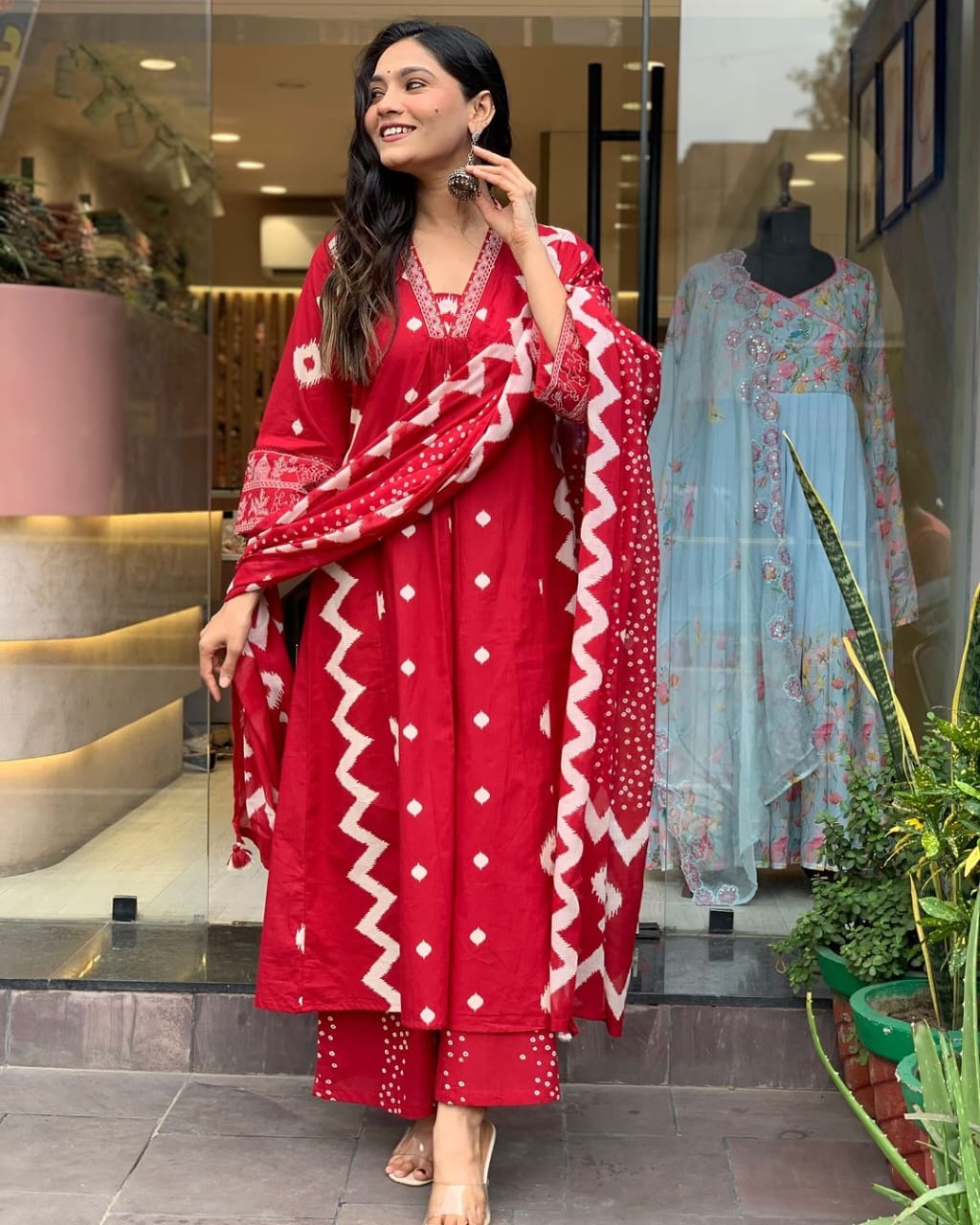 Zig Zag Print Kurta Set