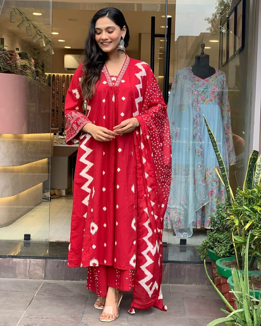 Zig Zag Print Kurta Set