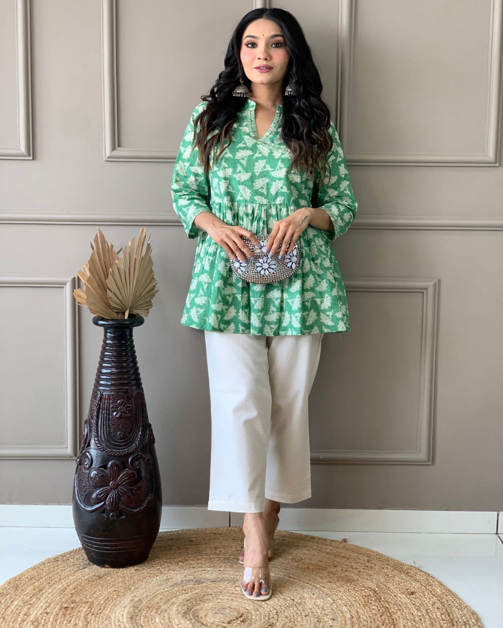 Cotton Angrakha Kurta Set