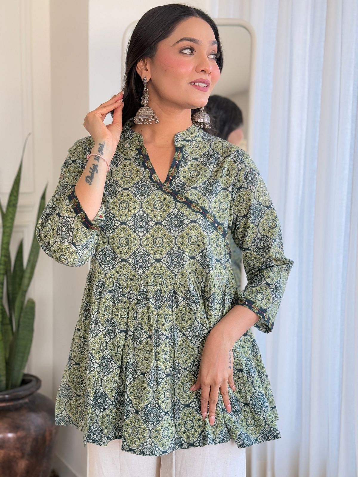Ajrakh Print Angrakha Coord Set