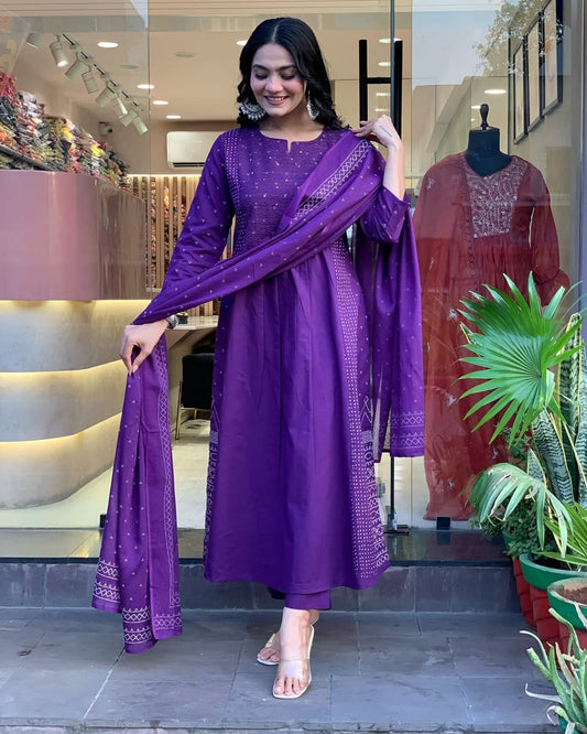 Smocking Embroidery Kurta Set