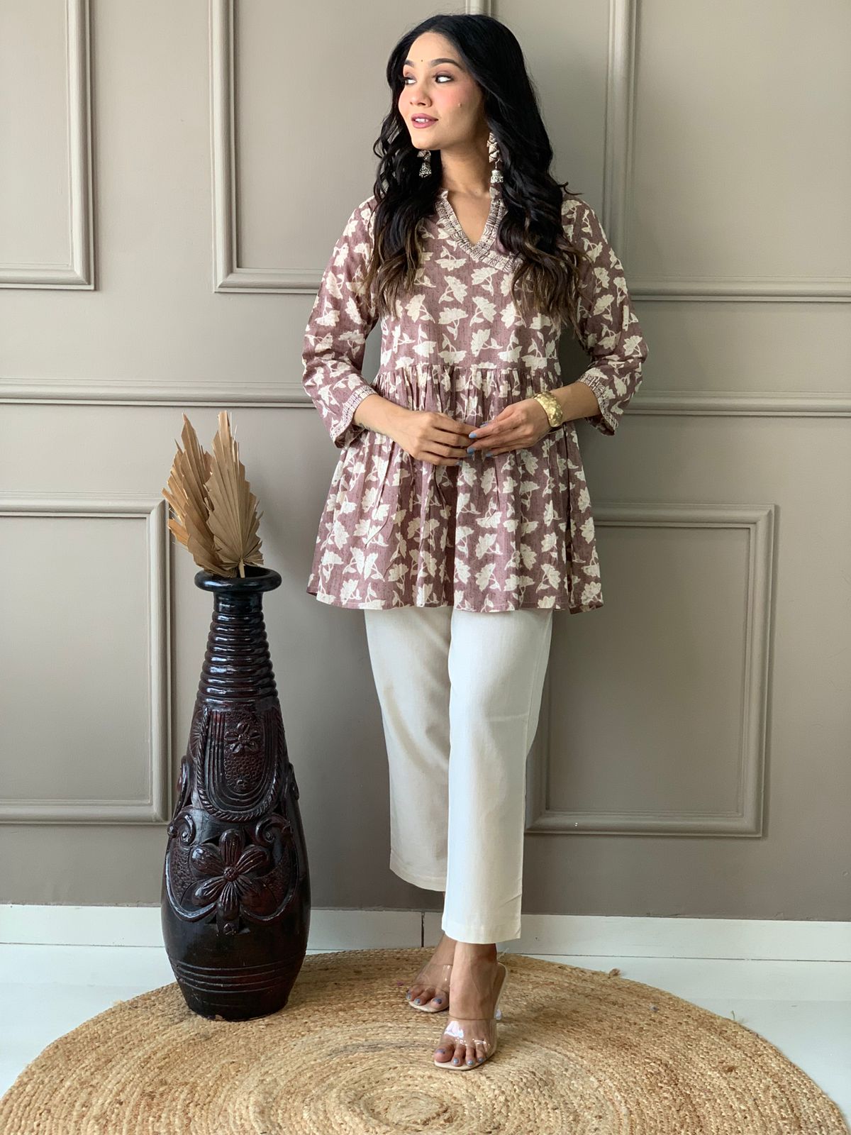 Cotton Angrakha Kurta Set